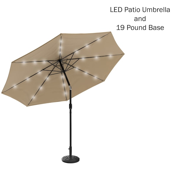 10-Foot Outdoor Patio Umbrella With Base, Sand